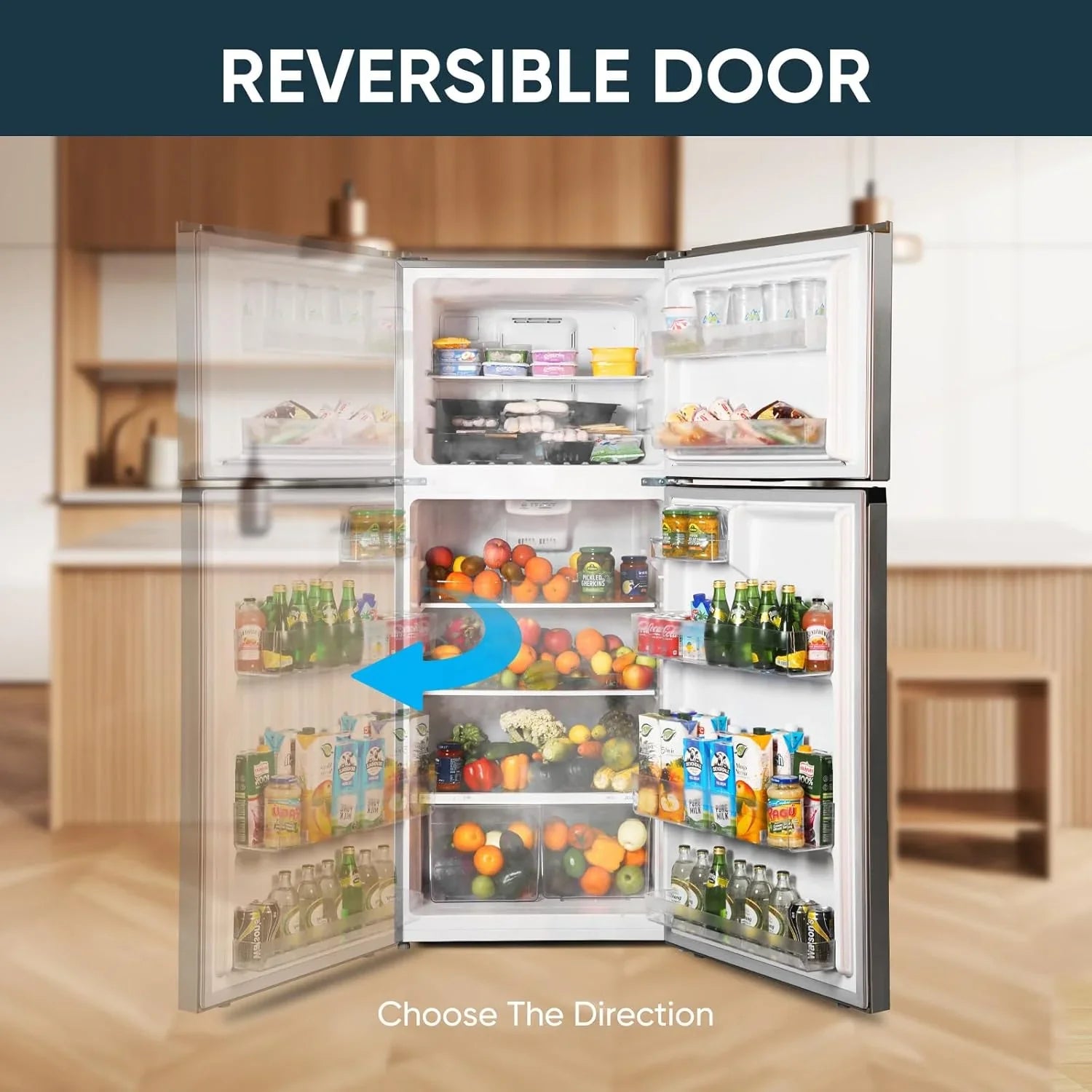 Réfrigérateur Upstreman de 7,7 pieds cubes avec congélateur, double porte,