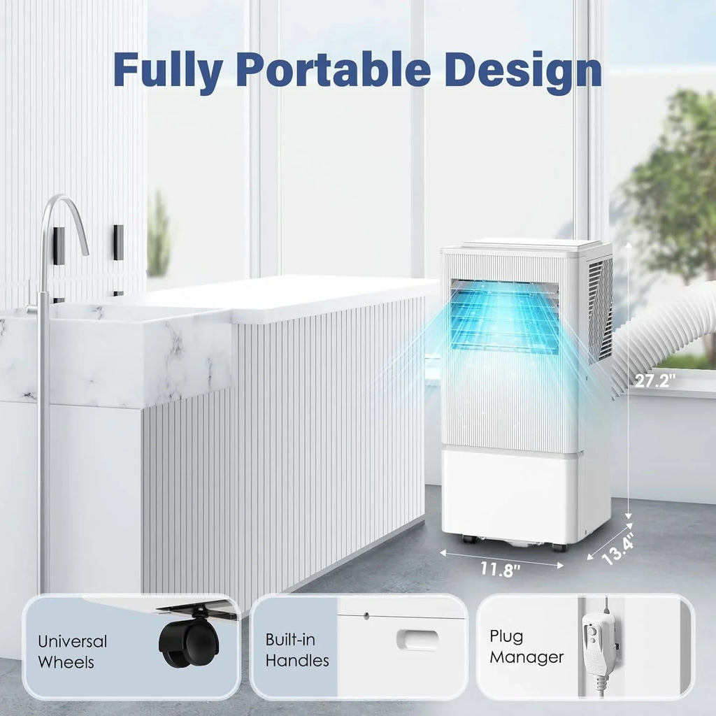 Climatiseur portatif Air Choice, 10 000 BTU, pour pièce jusqu'à 450 pi², télécommande, minuterie 24 h, modes déshumidificateur et ventilateur.