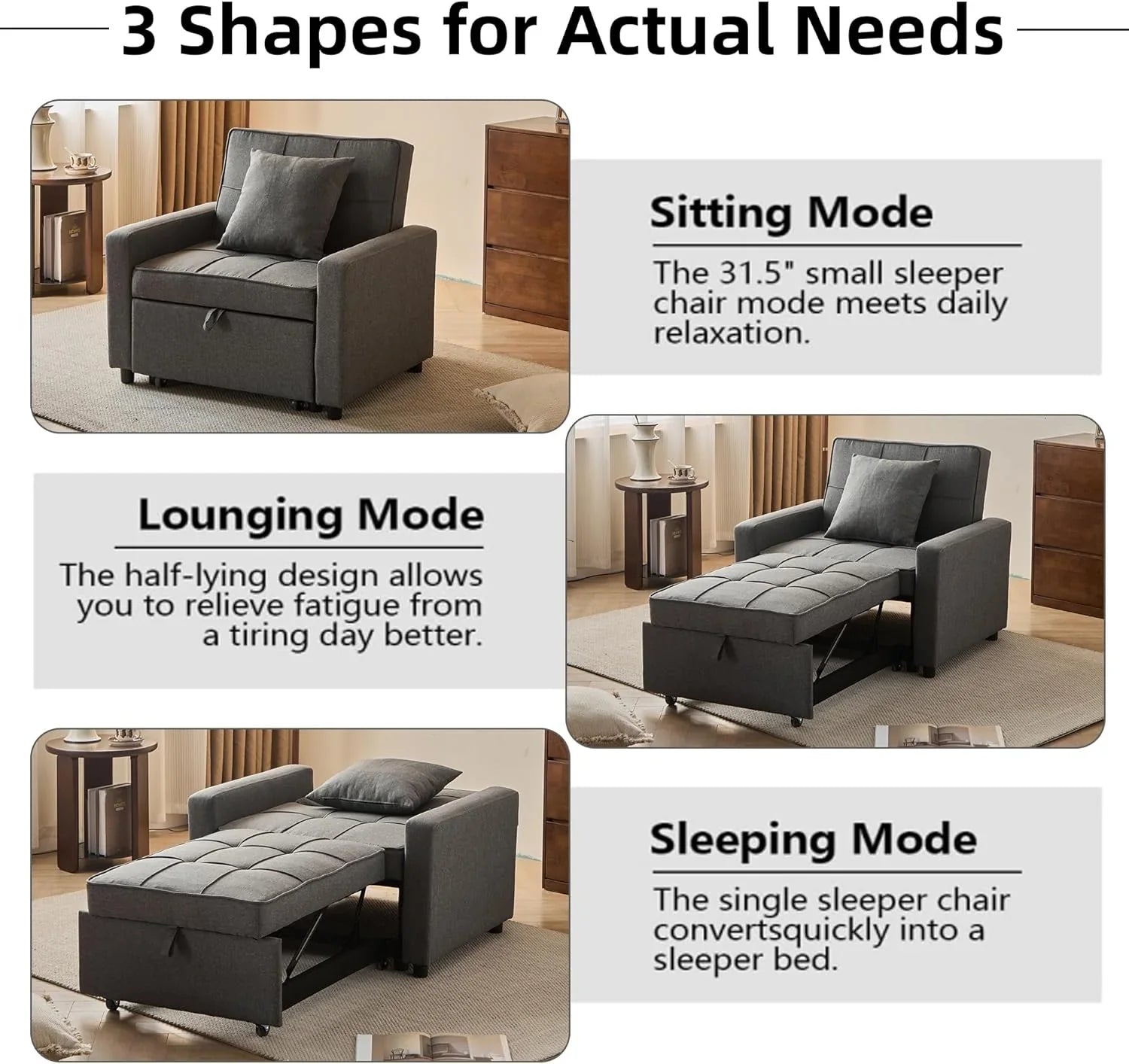 Canapé-lit convertible avec lit gigogne