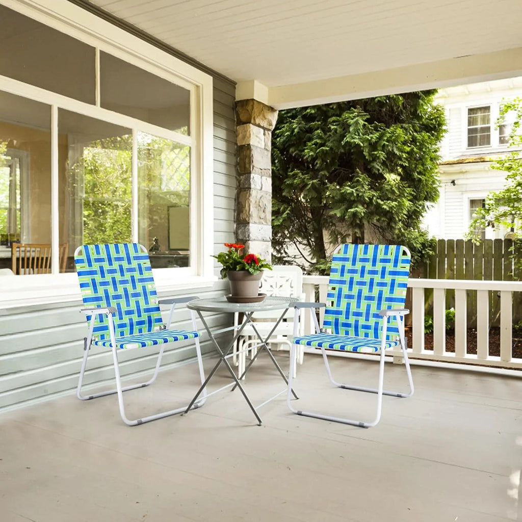 Lot de 2 chaises pliantes en toile pour patio VINGLI, chaise de plage portable pour extérieur, chaise de camping