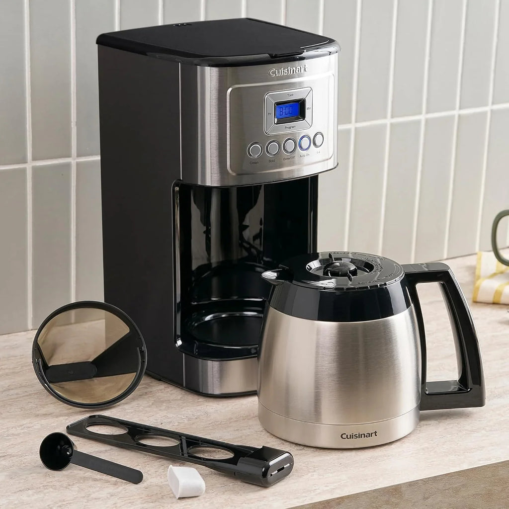 Cafetière Cuisinart 12 tasses, machine à café à carafe thermique programmable PerfecTemp avec réglage de 1 à 4 tasses, contrôle de l'intensité de l'infusion et pause d'infusion