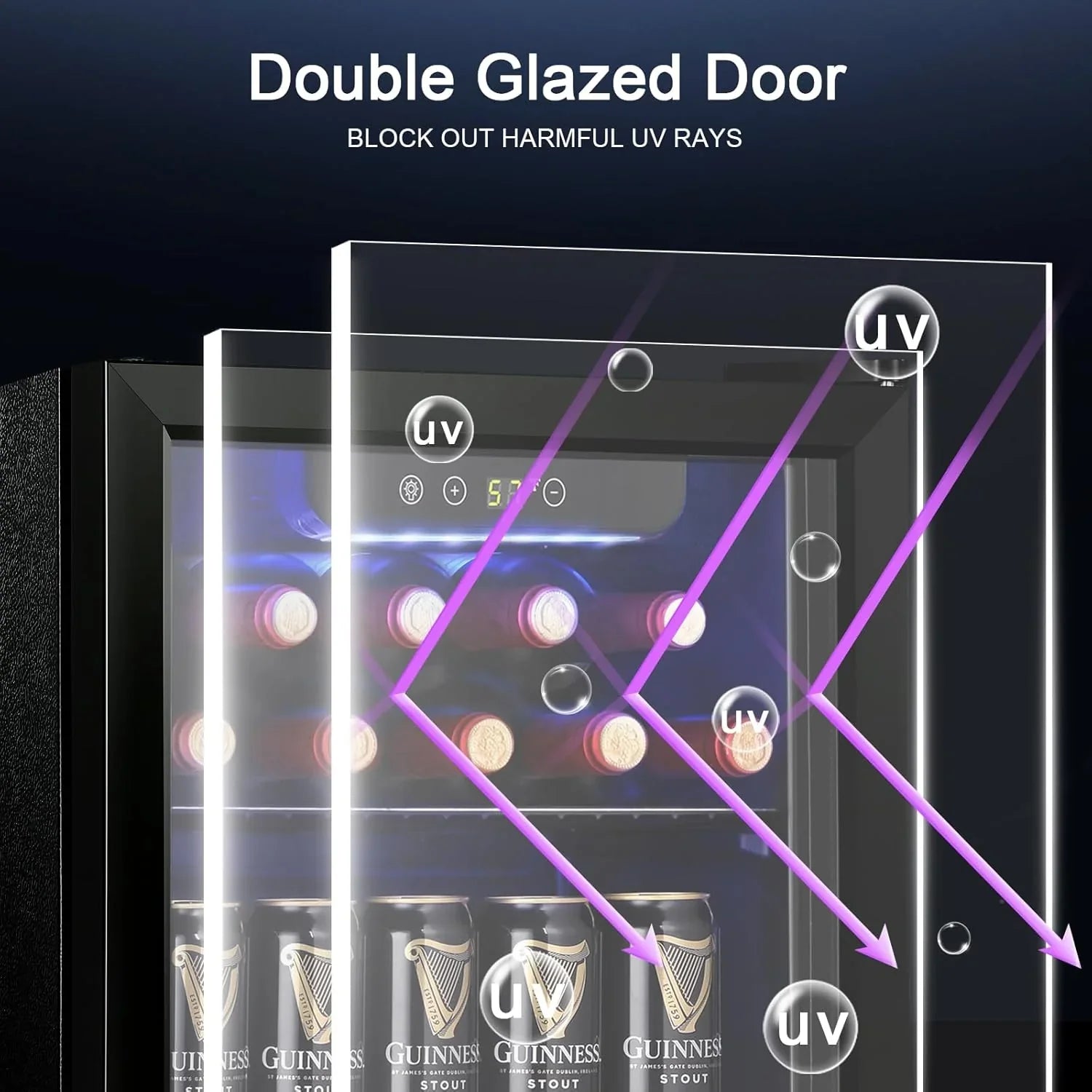 Refroidisseur à vin Antarctic Star 26 bouteilles 130 canettes Réfrigérateur à boissons Mini refroidisseur à vin