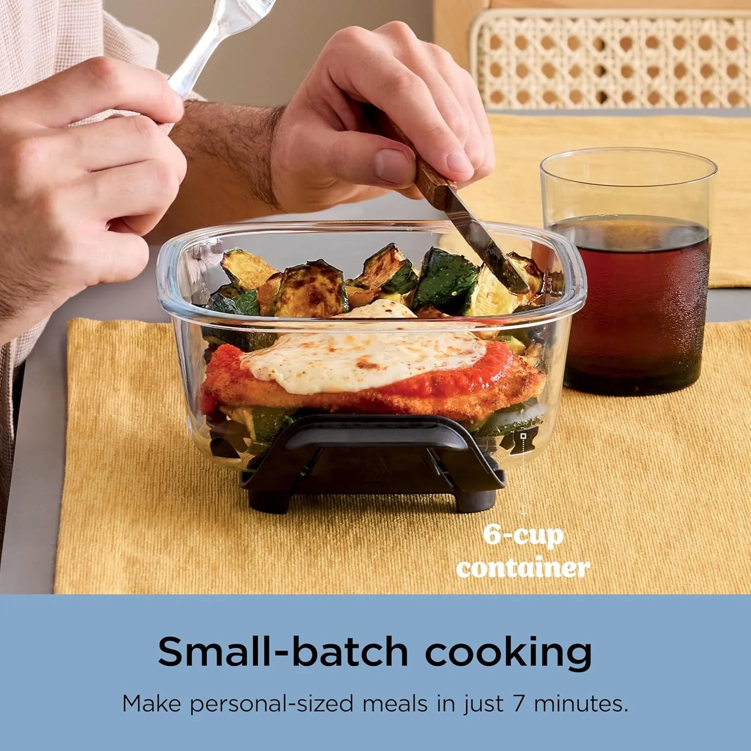 Ninja Crispi Friteuse à air portative en verre 4-en-1