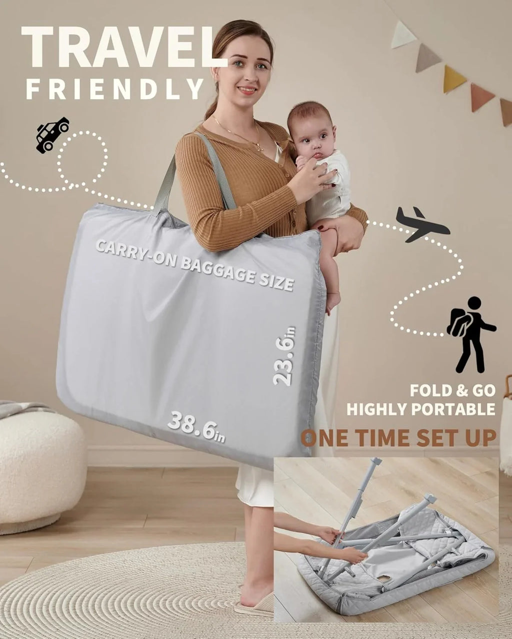 Berceau de chevet pour nouveau-né, berceau de chevet avec 4 positions de verrouillage automatique et hauteur réglable, maille respirante et matelas