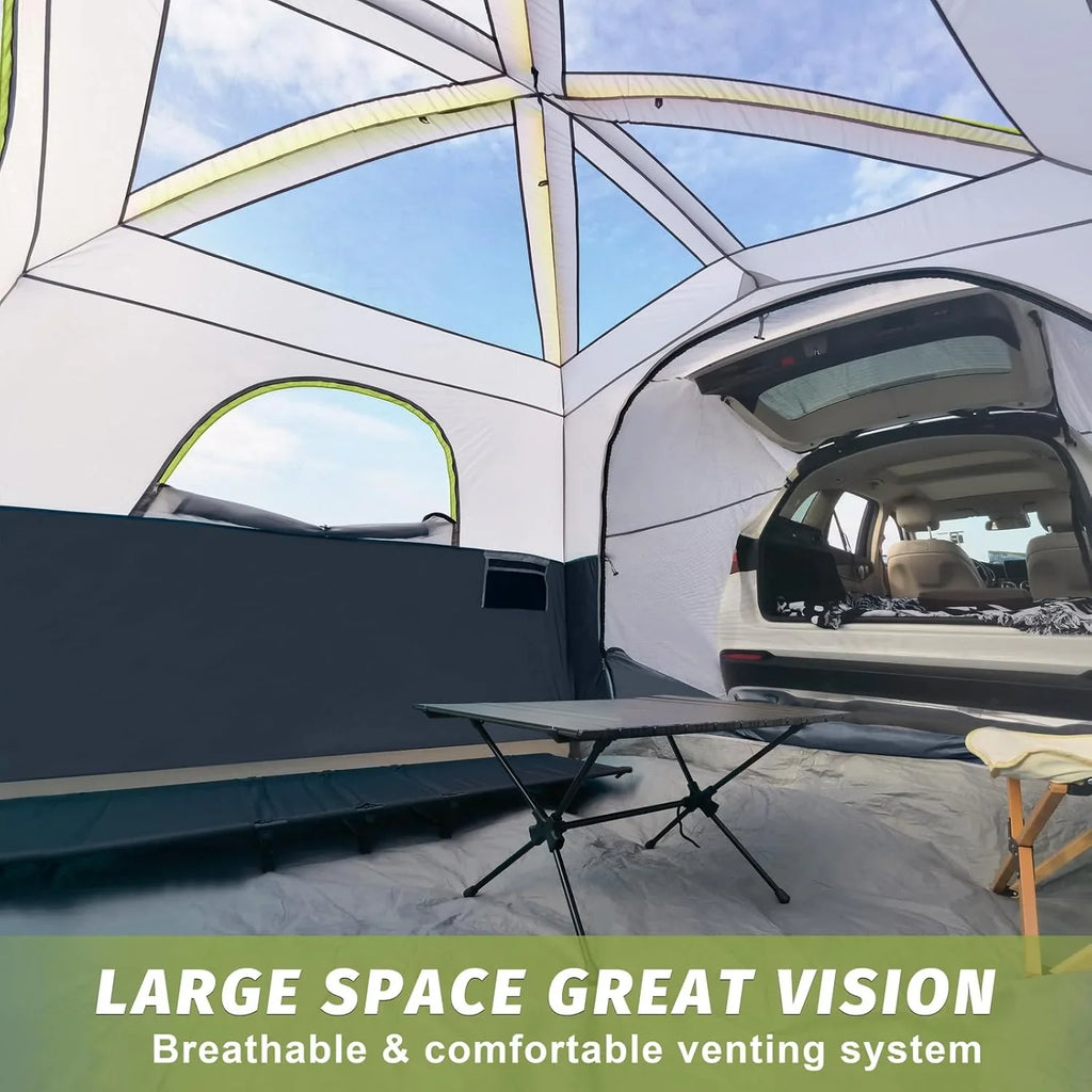 Tente SUV pour camping, tente hayon SUV 6 personnes - Installation facile avec double toit