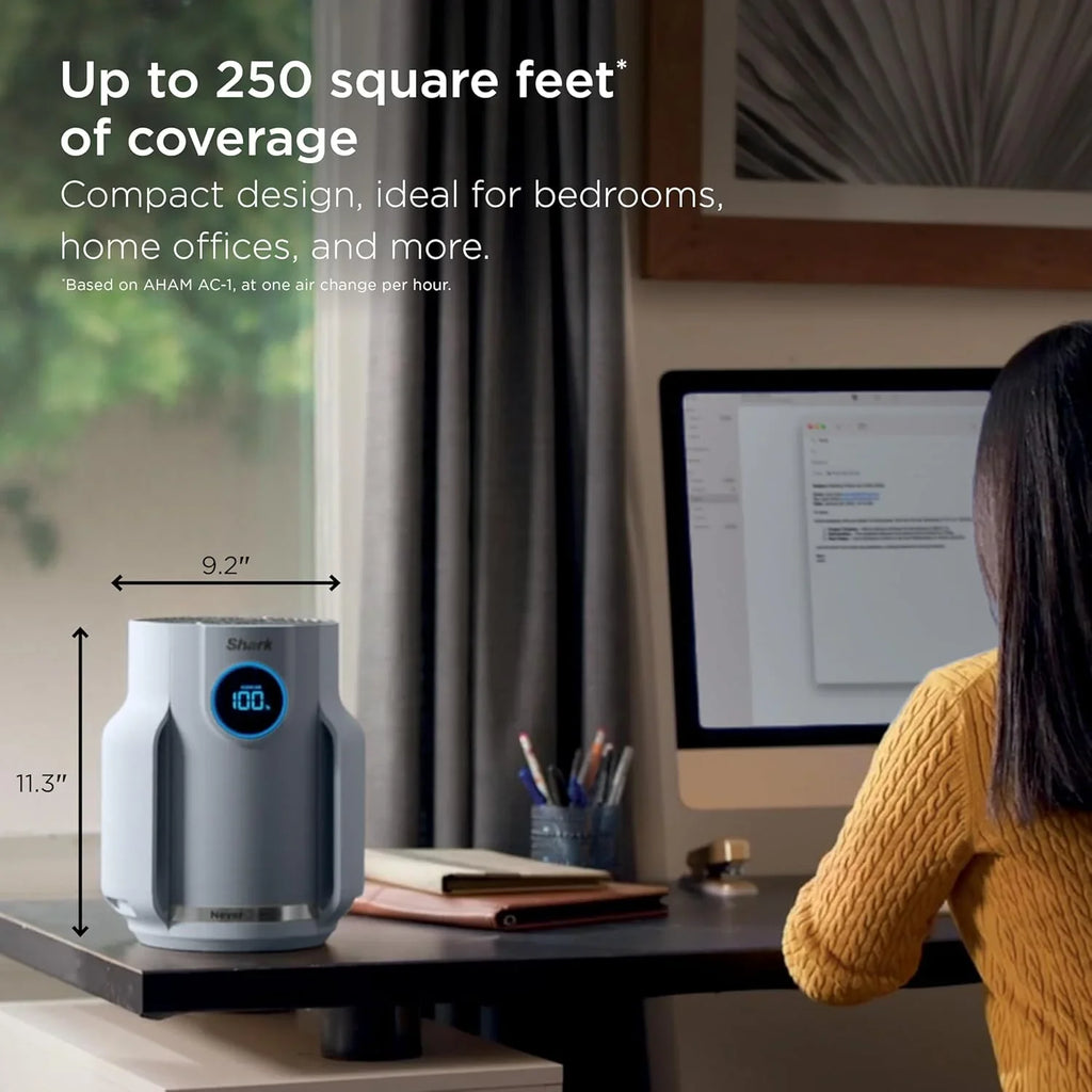 Purificateur d'air Compact Pro avec filtration HEPA longue durée, pour squames d'animaux, poussière, fumée, allergènes, jusqu'à 250 pi².