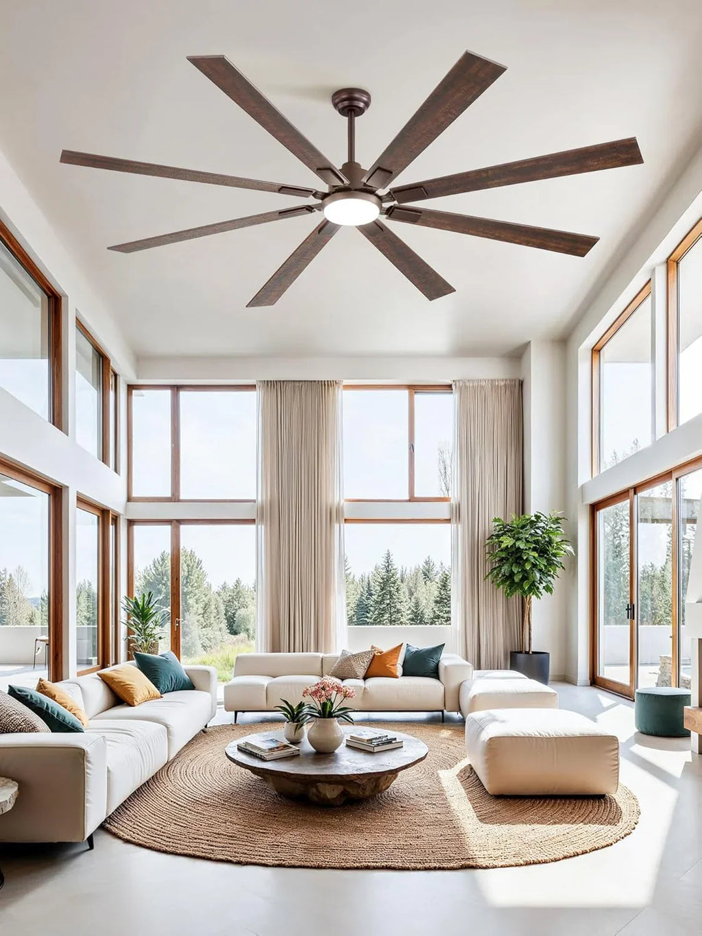 Grand ventilateur de plafond Zmishibo de 72 pouces avec éclairage et télécommande intérieur/extérieur