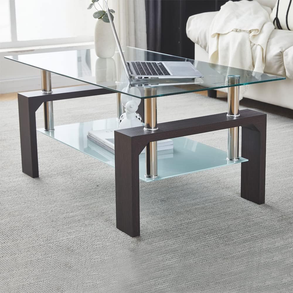 Table basse rectangulaire de salon, table basse d'appoint moderne