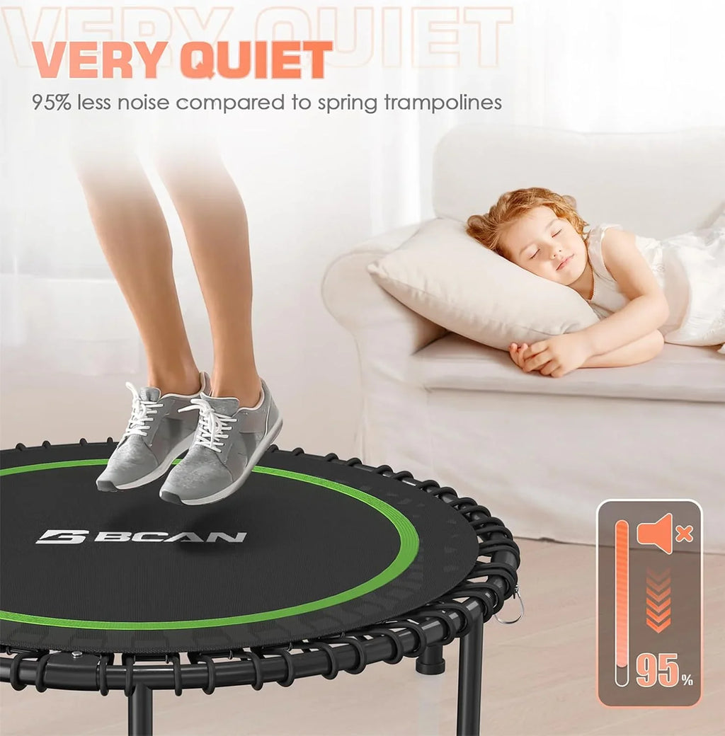 Mini-trampoline pliable BCAN 450/550 lb, trampoline de fitness 40"/48" stable et silencieux