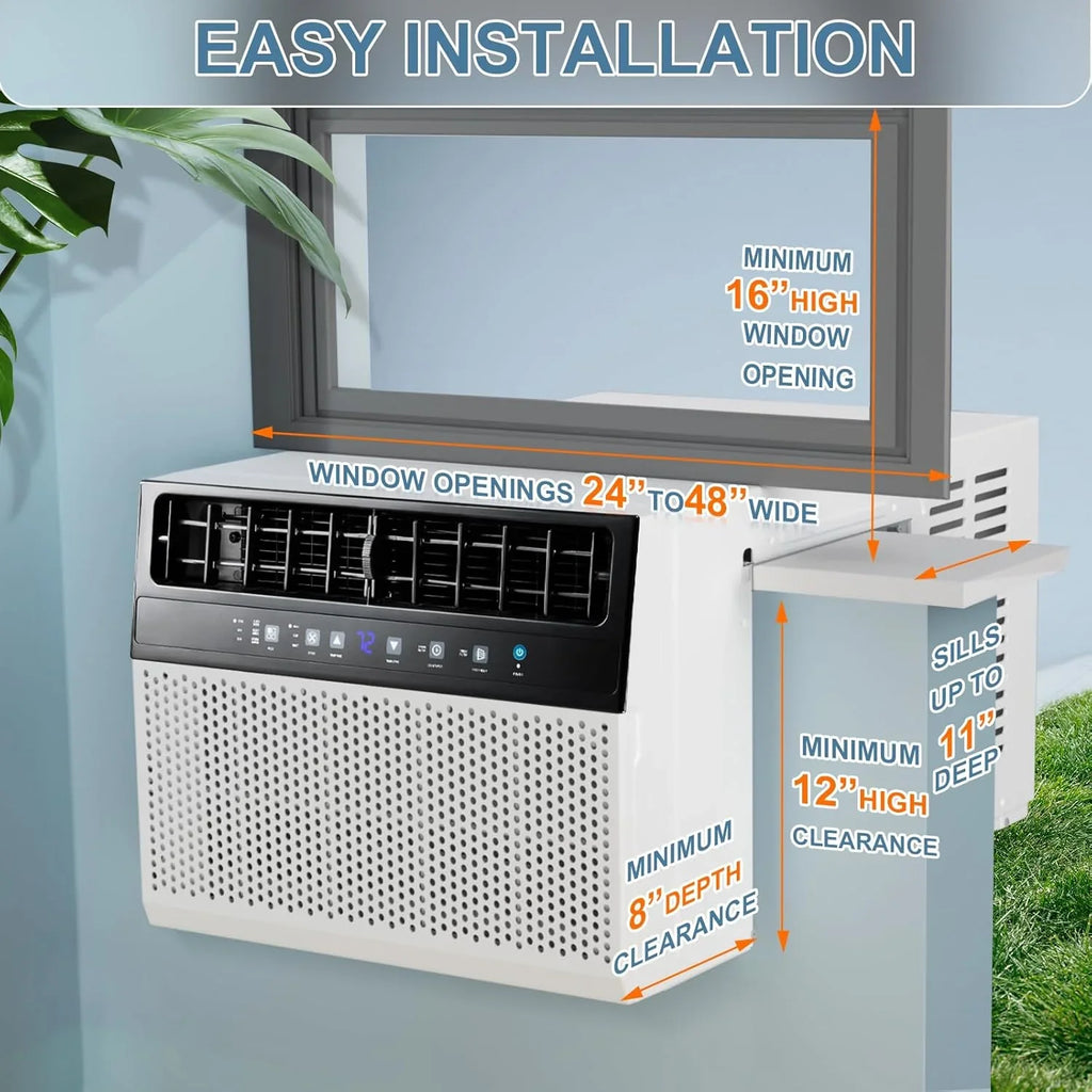 Climatiseur de fenêtre en U Antarctic Star 12 000 BTU, refroidit jusqu'à 550 pi² avec 6 modes, minuterie 24 h, climatiseurs de fenêtre ultra silencieux
