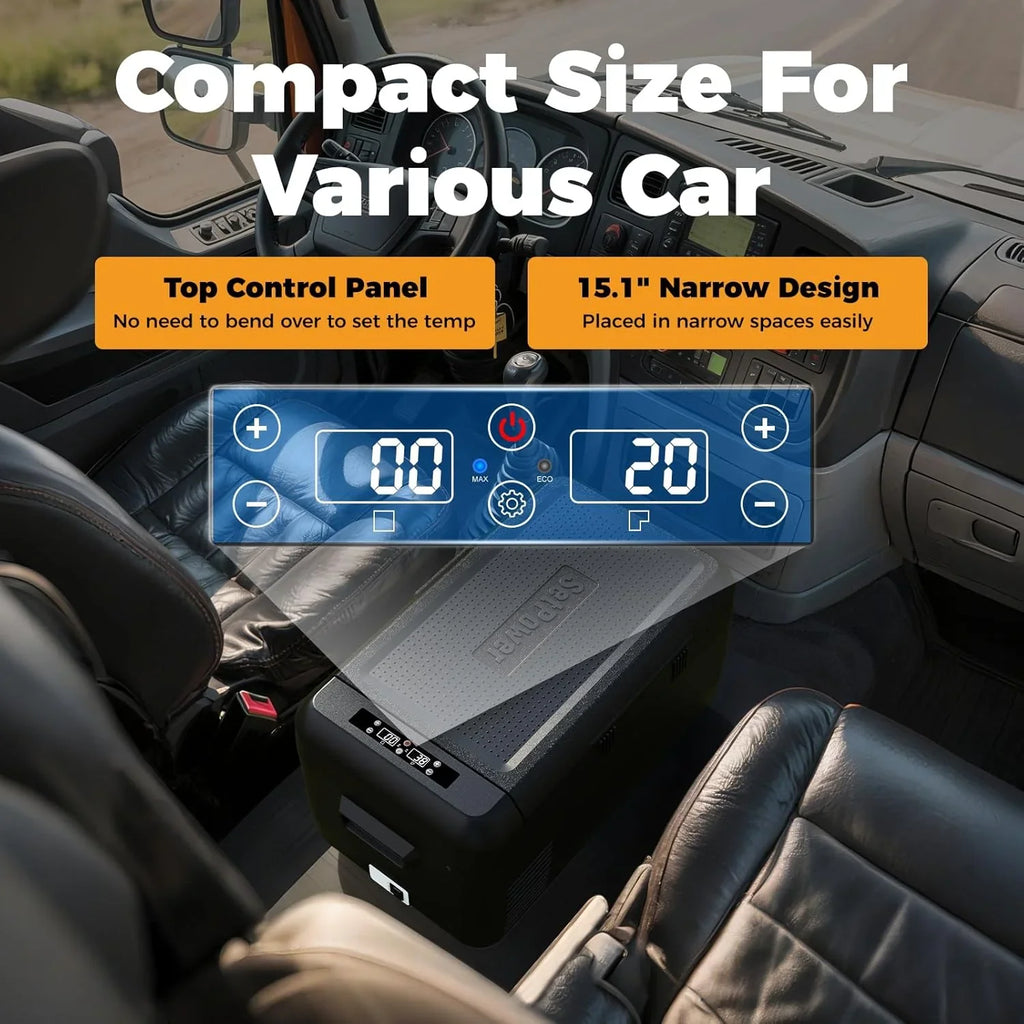 Réfrigérateur portable 12 V 21 litres, autonomie de 50 heures, glacière électrique pour voiture