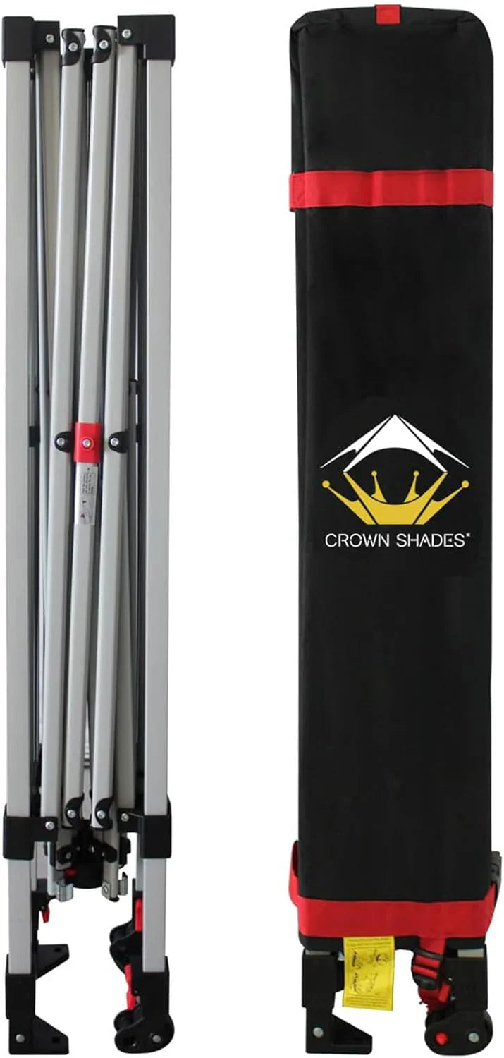 Auvent pop-up 10x10 - Installation en un clic - Tente de plage - Parasol extérieur avec dessus argenté, 3 hauteurs et 4 poches à sable