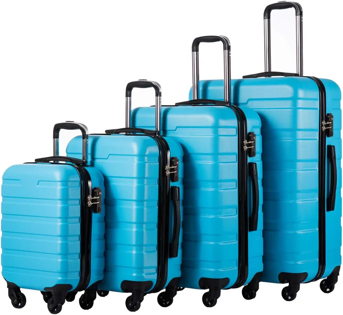 Ensemble de 3 valises rigides à roulettes légères avec serrure TSA