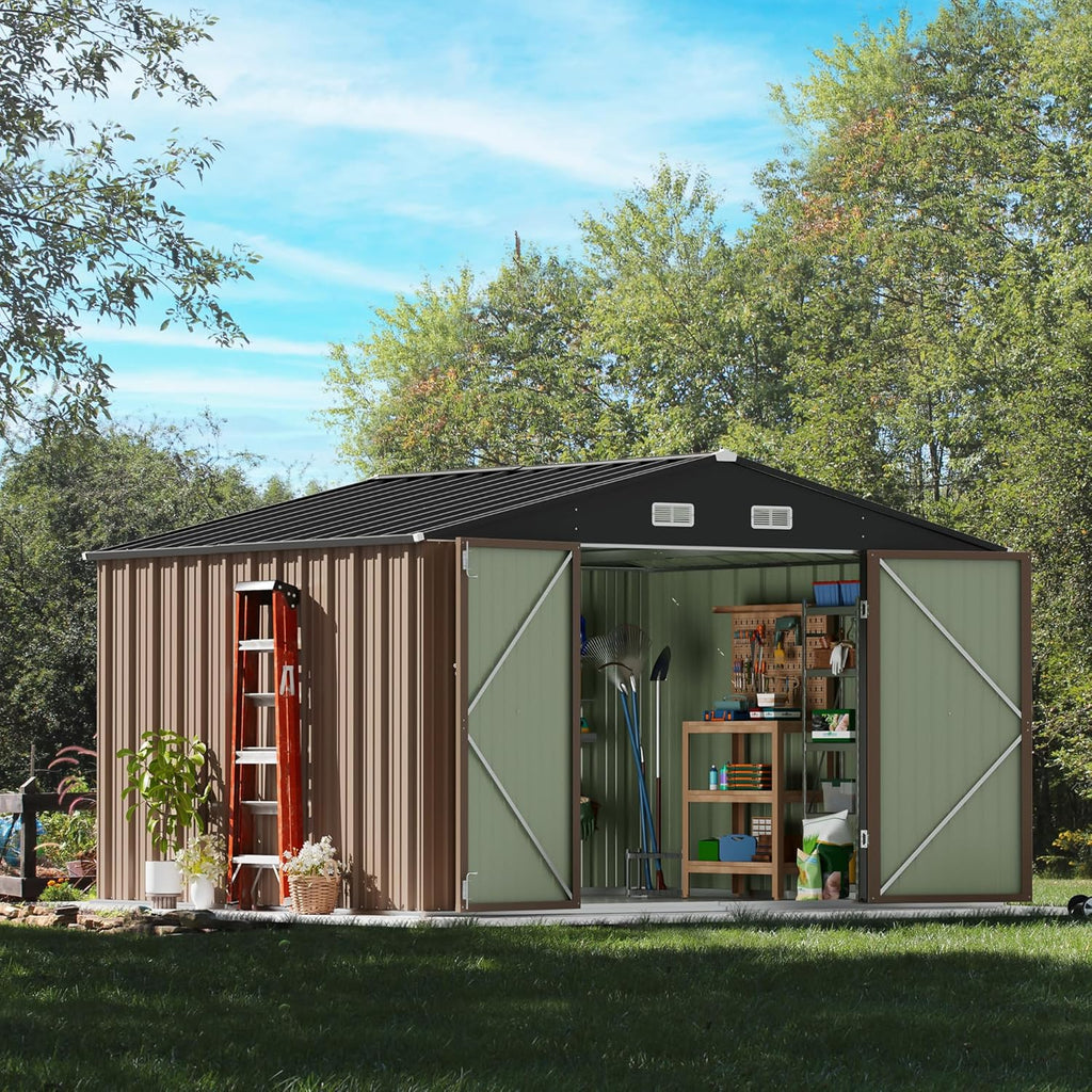 Abri de jardin extérieur Devoko 5 x 3 pi verrouillable en métal