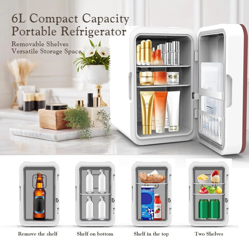 Réfrigérateur de soins de la peau Réfrigération et chauffage portables Petit réfrigérateur compact