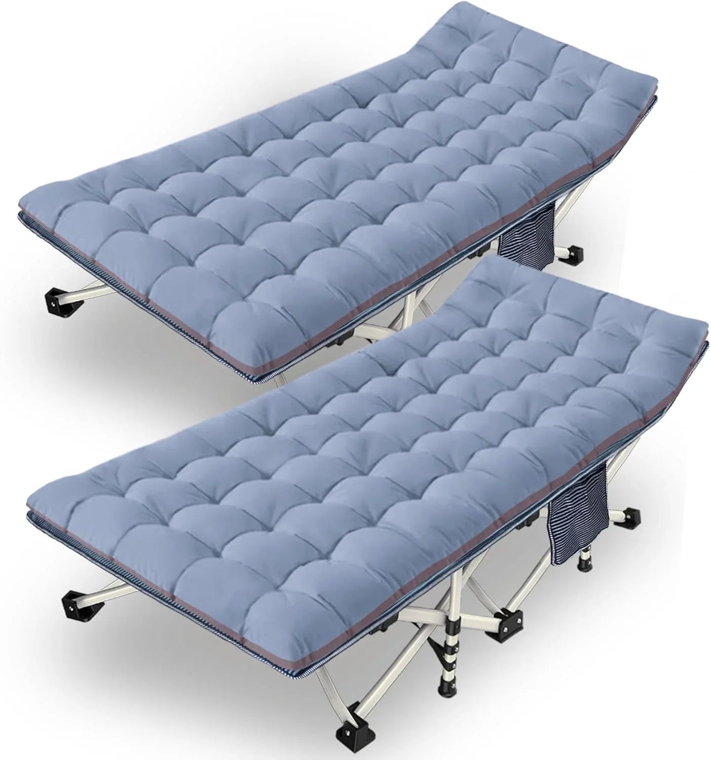 Lot de 2 lits de camp avec matelas, lit pliant confortable et robuste pour bébé