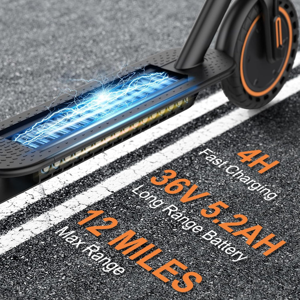 Trottinette électrique Volpam Moteur électrique puissant Pneus pleins Autonomie de 28/21/12 miles