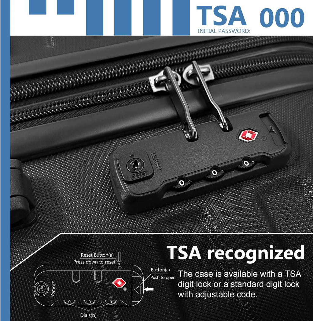 Ensemble de bagages à main légers et extensibles à coque rigide de 6 pièces