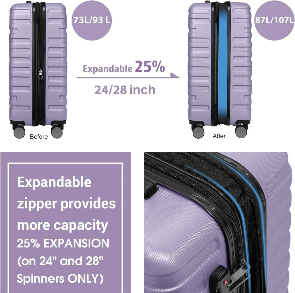 Ensemble de bagages à main légers et extensibles à coque rigide de 6 pièces