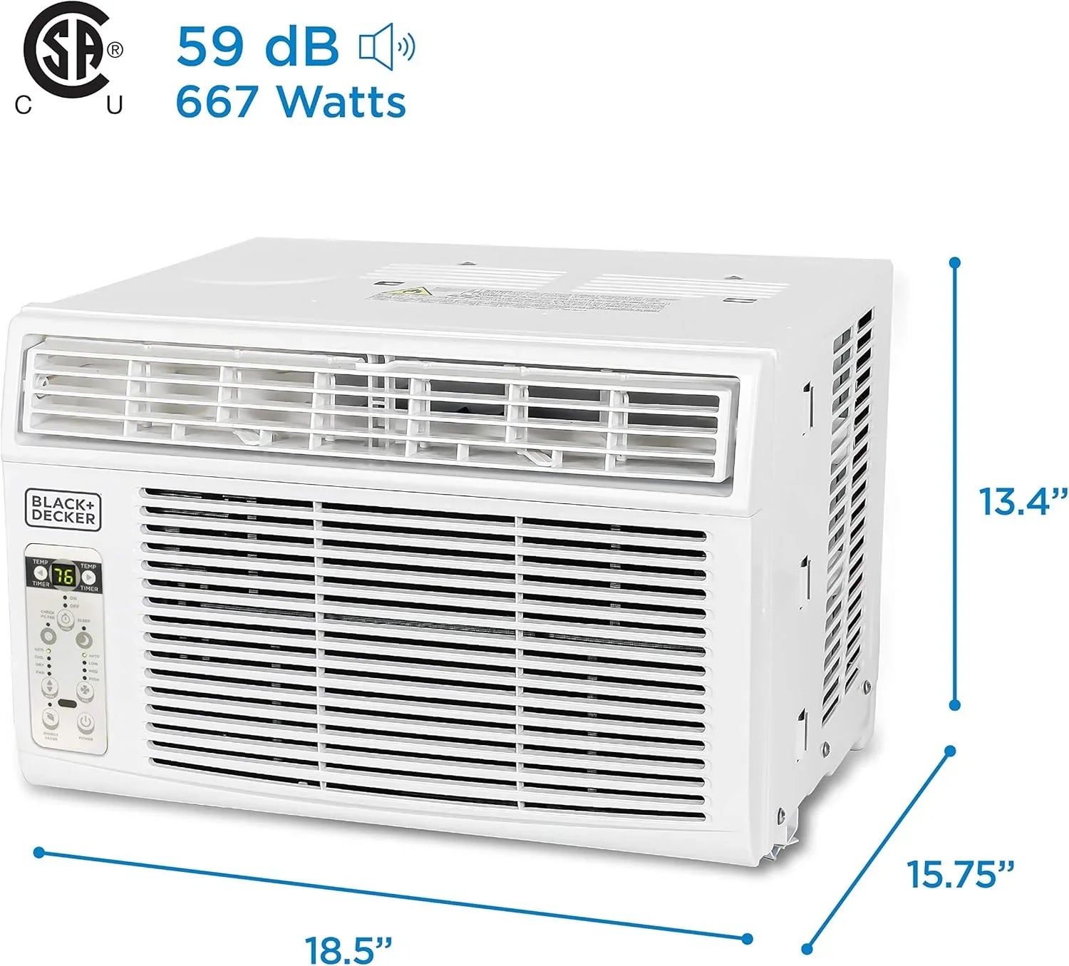 Climatiseur de fenêtre BLACK+DECKER 5000 BTU, refroidit jusqu'à 150 pi2.