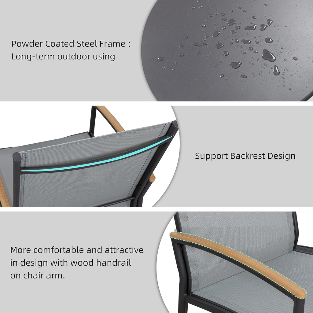 Ensemble bistro de patio 3 pièces Shintenchi Ensemble bistro de réception en tissu