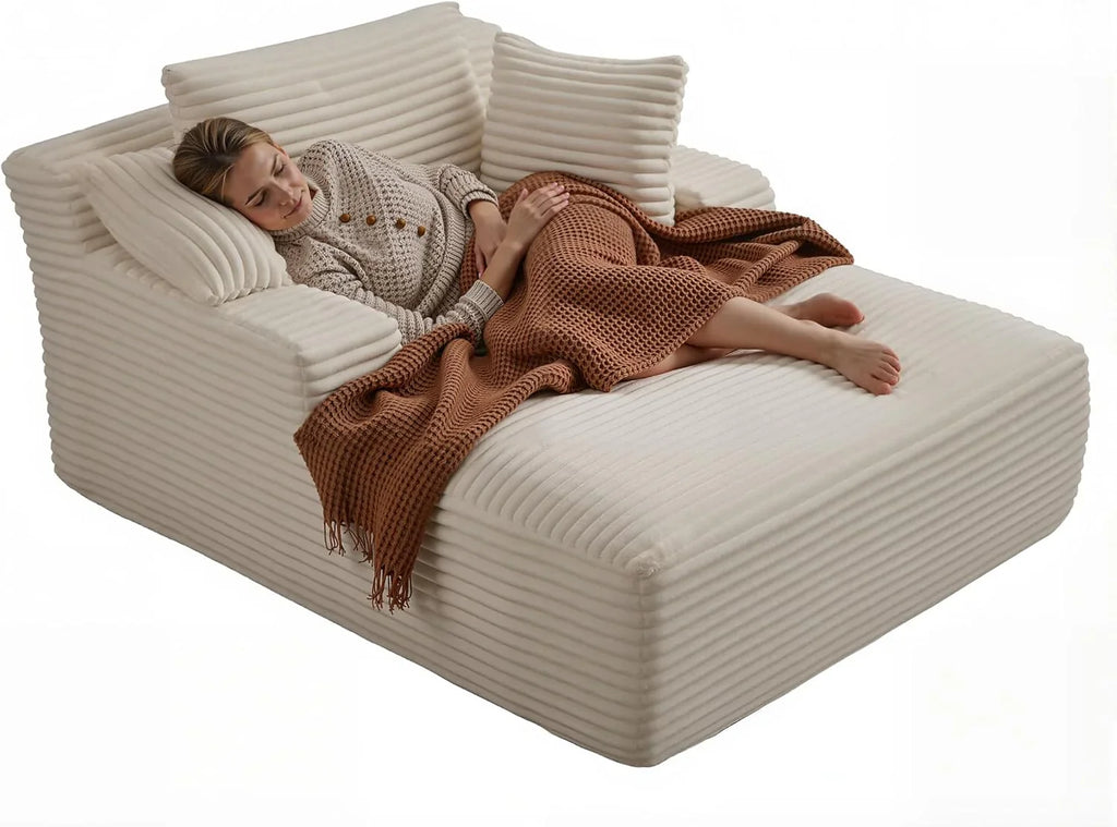 Fauteuil inclinable d'intérieur de 50 pouces, canapé-lit surdimensionné en velours côtelé, fauteuil de lecture à couchage profond, canapé nuage, canapé de salon
