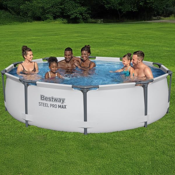 Kit de piscine hors sol extérieure à cadre métallique rond Steel Pro MAX 10' x 30'