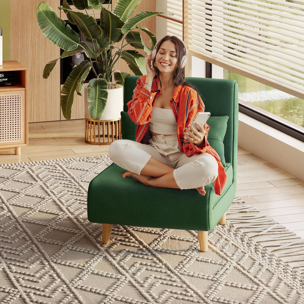 Fauteuil-lit 3 en 1, canapé-lit futon convertible avec dossier réglable