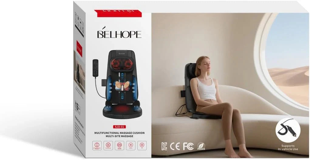 Masseur de dos 4D à pétrissage confortable, masseur de dos Shiatsu pour la maison et le bureau, cadeau de Noël pour hommes et femmes.