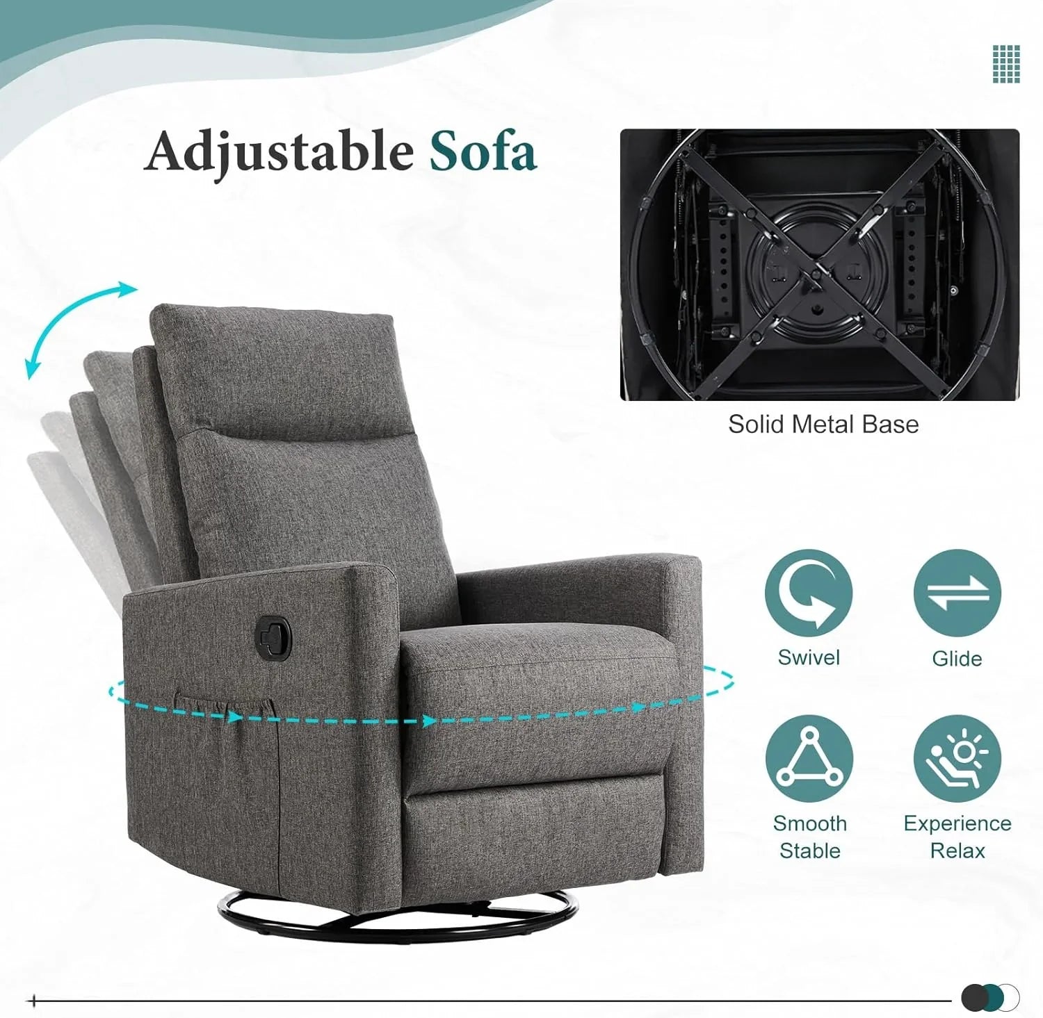 Adult recliner, living room massage recliner, adjustable home theater chair single sofa