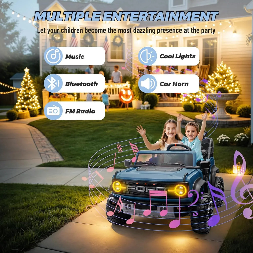 Bronco Raptor Voiture-camion biplace jouet bleu