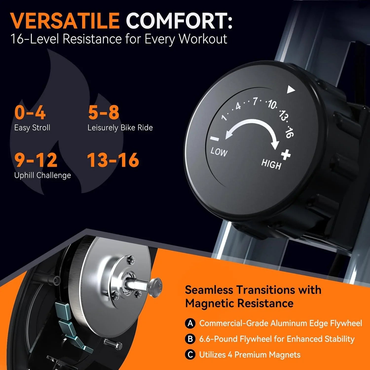 Vélo d'appartement pliable 5 en 1 pour usage domestique, vélo d'appartement d'intérieur