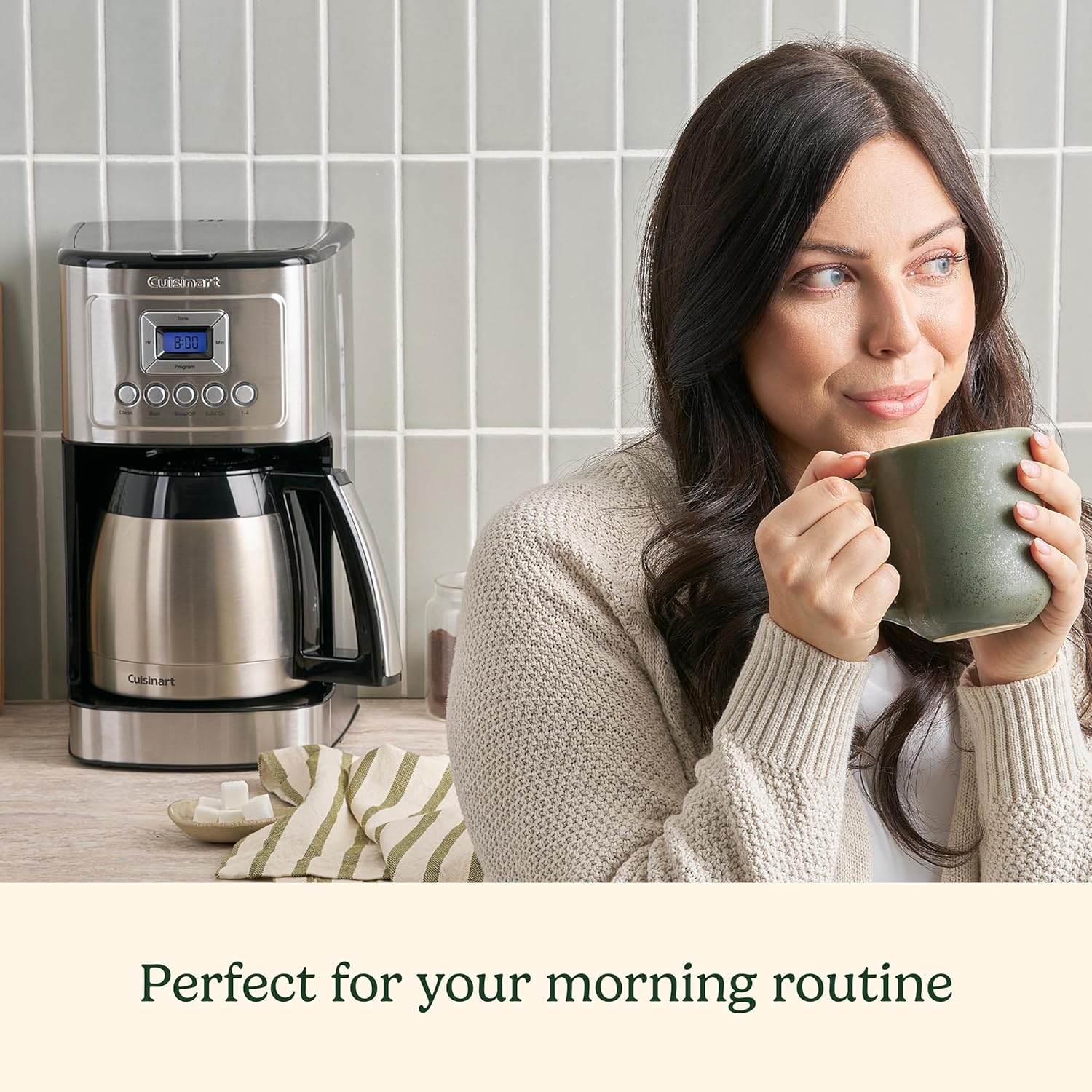 Cafetière Cuisinart 12 tasses, machine à café à carafe thermique programmable PerfecTemp avec réglage de 1 à 4 tasses, contrôle de l'intensité de l'infusion et pause d'infusion