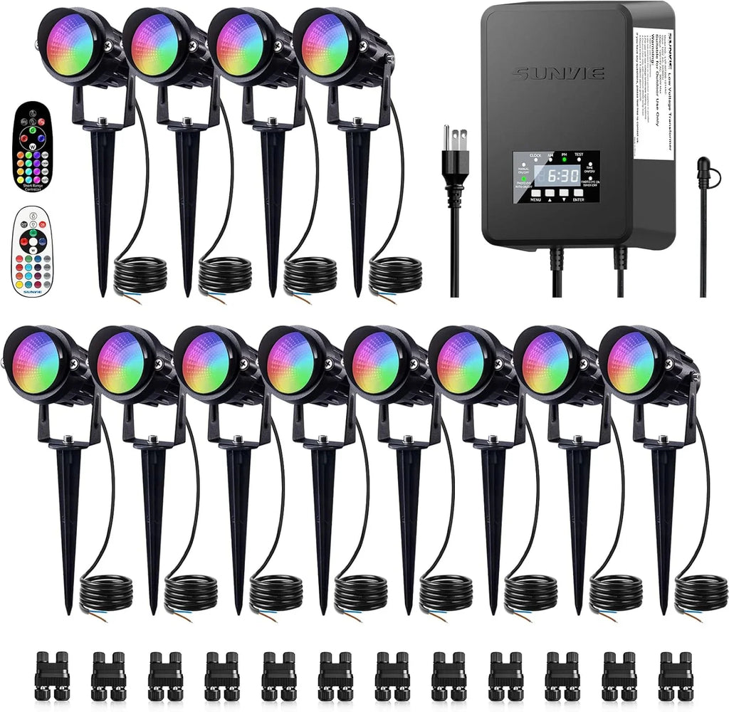 Kit d'éclairage paysager à LED, lumières de paysage imperméables à changement de couleur