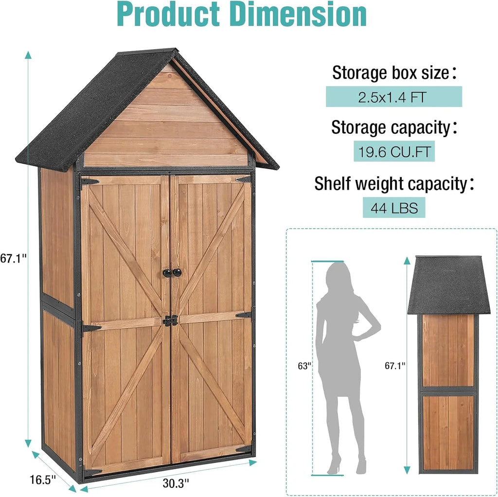 Sheds Outdoor Storage Garden Shed with Metal Frame Structure and Adjustable Shelves Large Capacity Storage Tool Cabinet Box