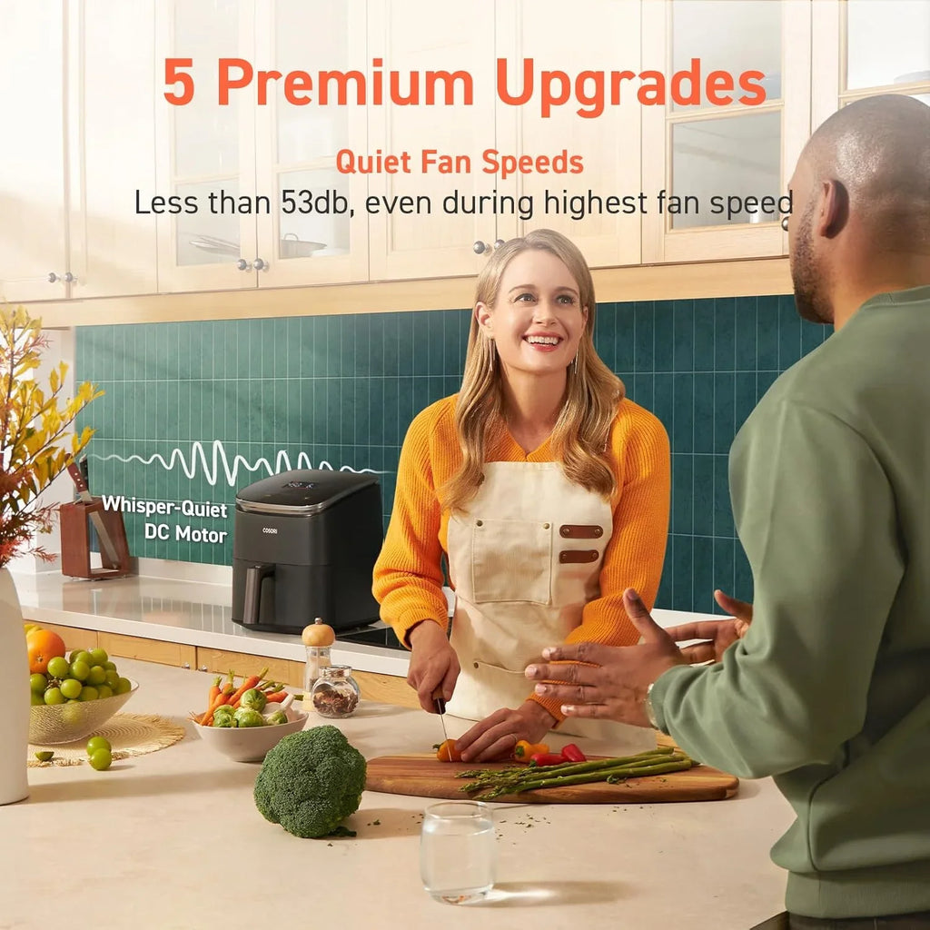 Friteuse à air 9 en 1 COSORI, compacte et grande capacité, 6 pintes, mode turbo rapide, chauffage précis de 90 à 450 °F