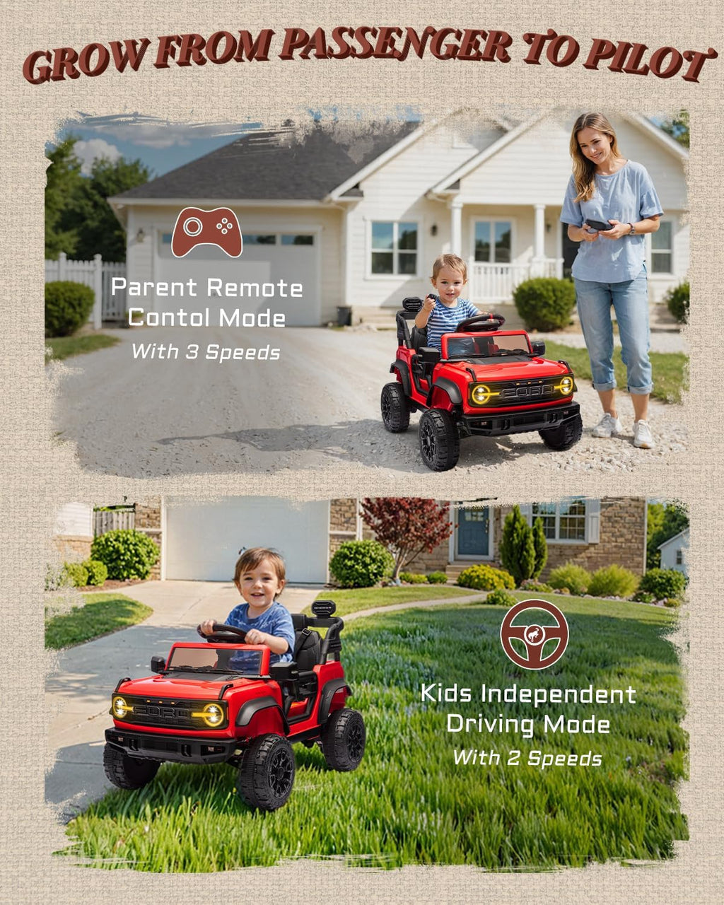 Camion rose pour enfants – Voiture électrique à piles