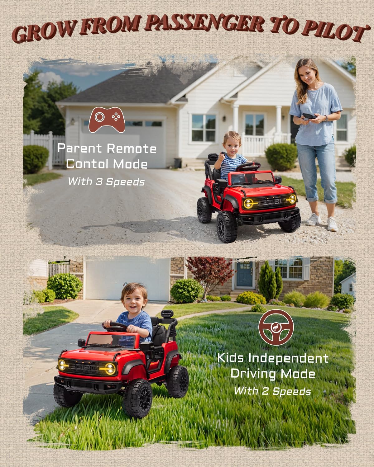 Camion rose pour enfants – Voiture électrique à piles