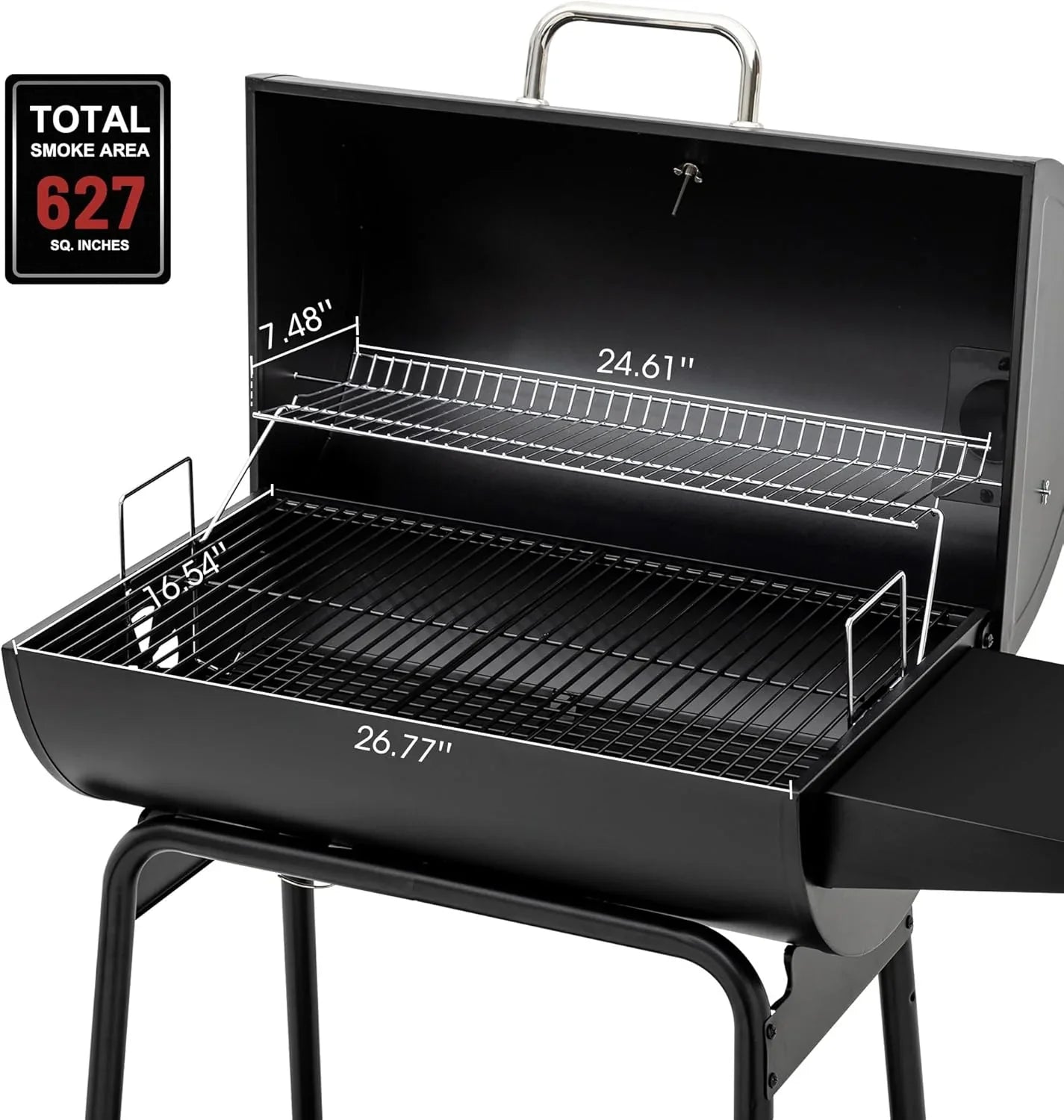 Barbecue au charbon Royal Gourmet CC1830 de 30 pouces avec table d'appoint, barbecue d'extérieur