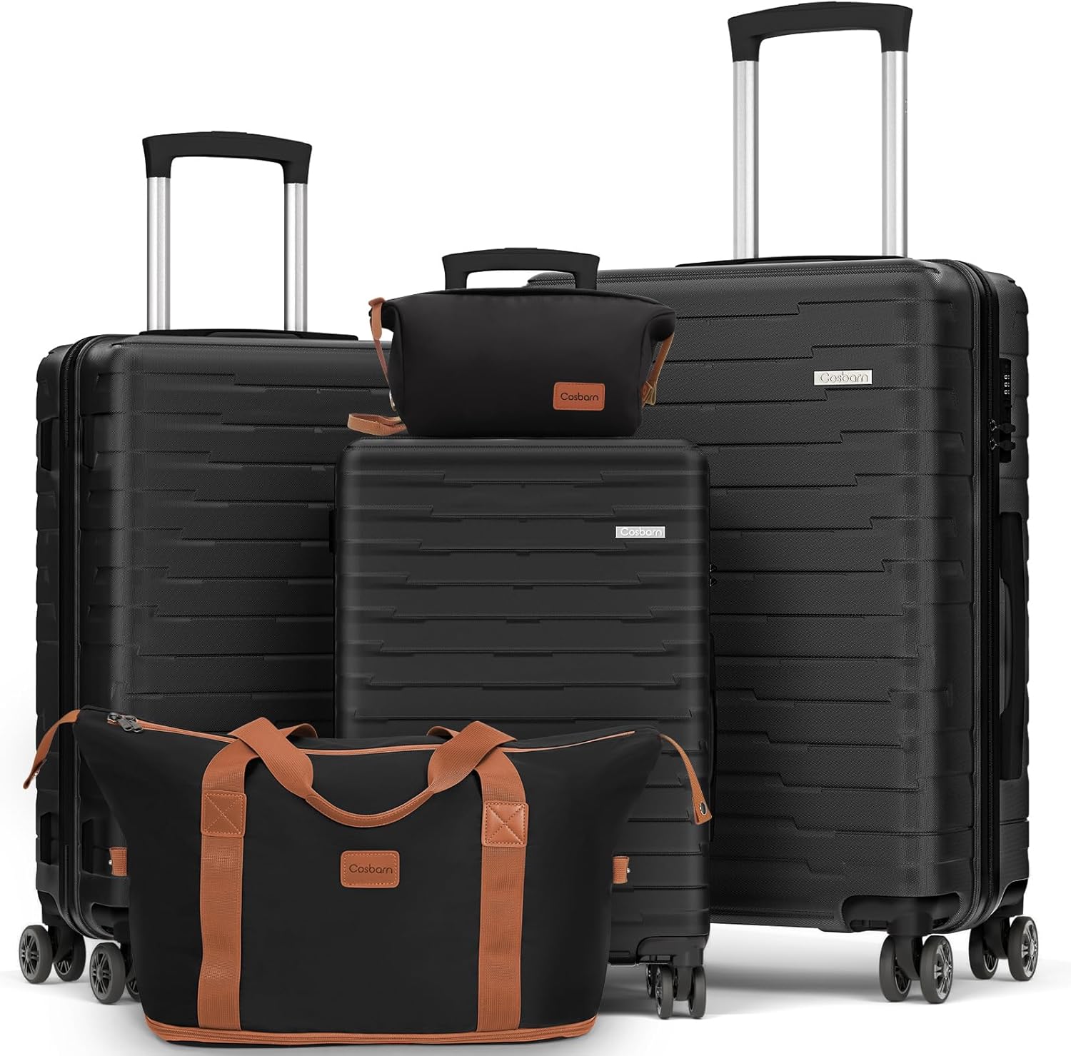 Ensemble de 5 bagages à roulettes, valise rigide en ABS avec roulettes pivotantes