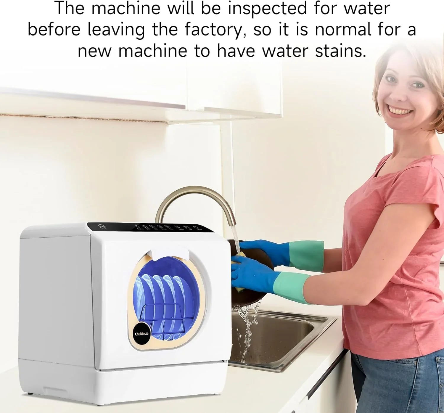 Mini lave-vaisselle de comptoir. Compact avec fonction séchage. Double bras gicleurs. Lave-vaisselle de comptoir portable.