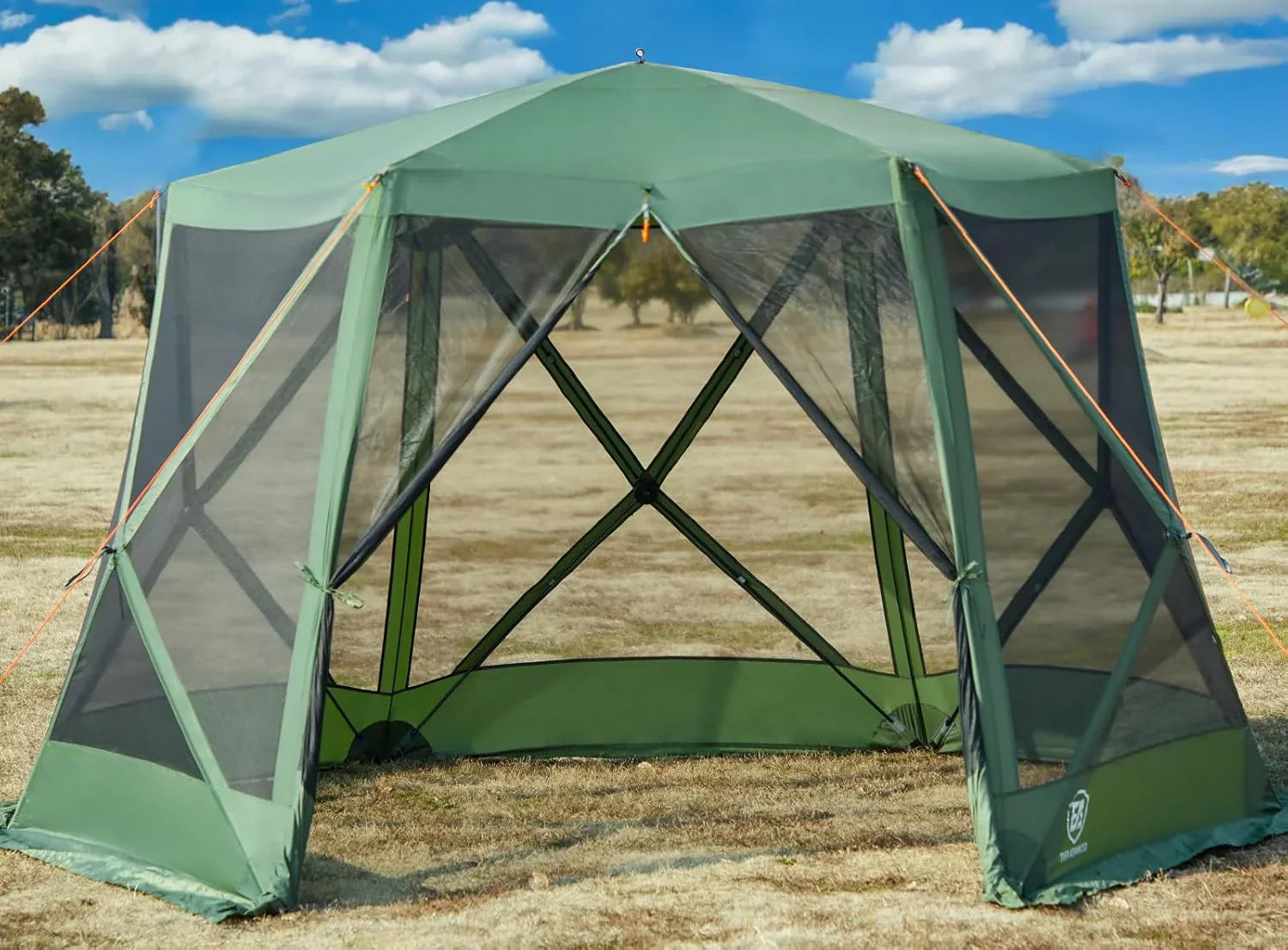 Tente de camping à moustiquaire escamotable 3,5 x 3 m, tonnelle à moustiquaire instantanée avec filet, abri portable