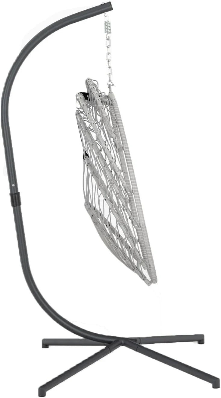 Chaise suspendue en forme d'œuf Yechen pour intérieur et extérieur avec support