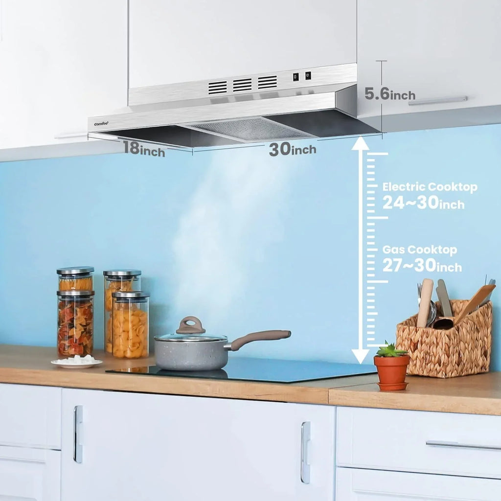 Filtre de cuisine réutilisable en acier inoxydable durable Comfee 30 po pour conduit/sans conduit sous armoire