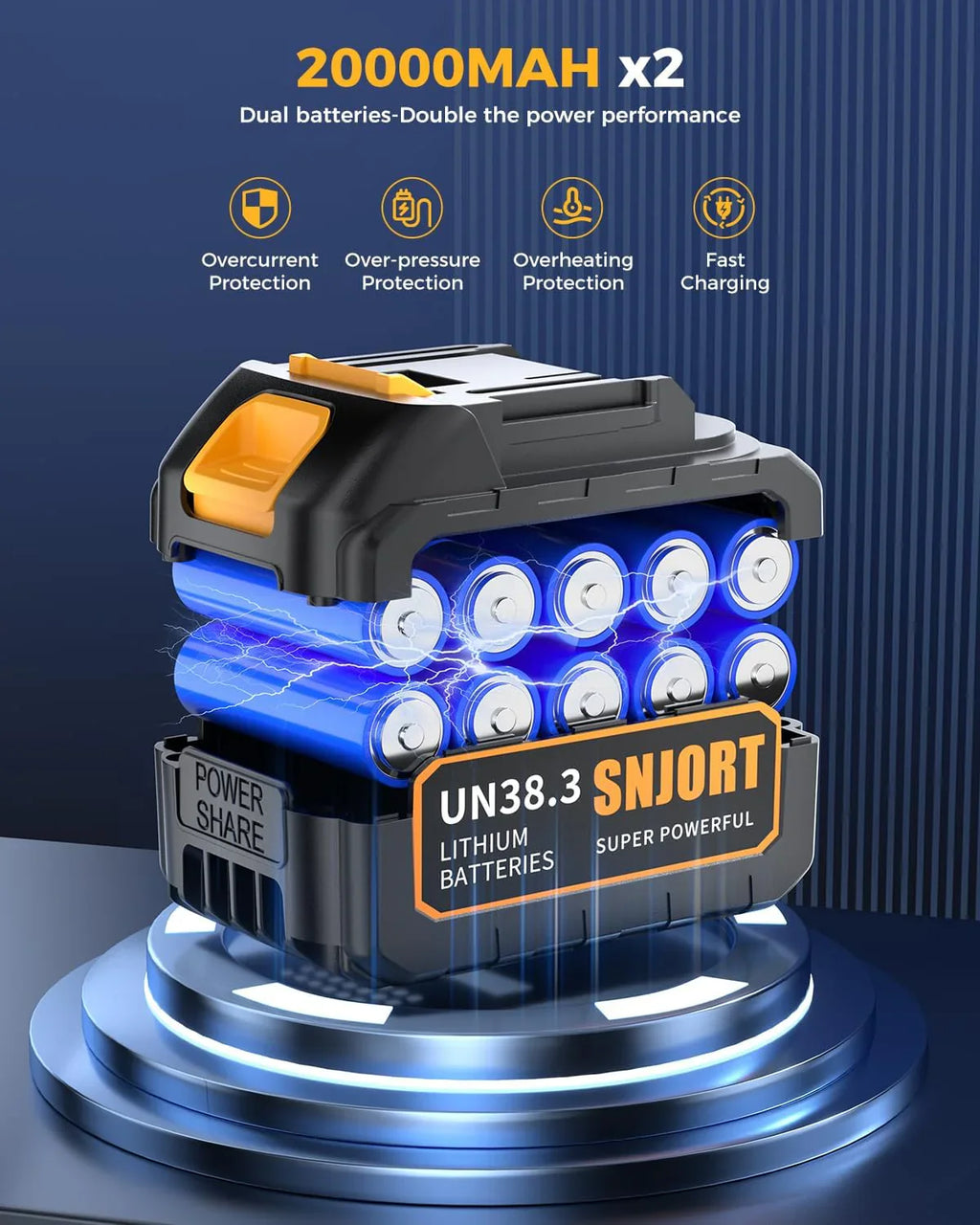 Souffleur à feuilles sans fil avec batterie et chargeur, buse allongée, souffleur turboréacteur pour le nettoyage de la cour