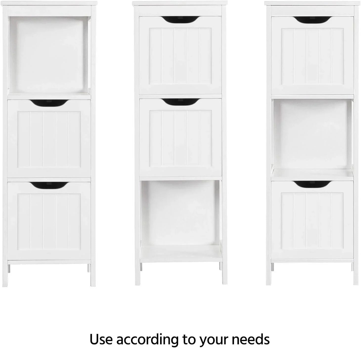 Meuble de salle de bain au sol, meuble de rangement en bois avec 2 tiroirs, support de rangement latéral multifonctionnel