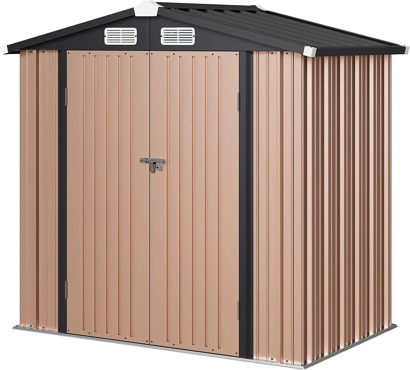 Abri de jardin extérieur Aoxun 6,2 x 4 pieds, abri de jardin en métal avec porte verrouillable et toit en pente, abri à outils, abri à vélos