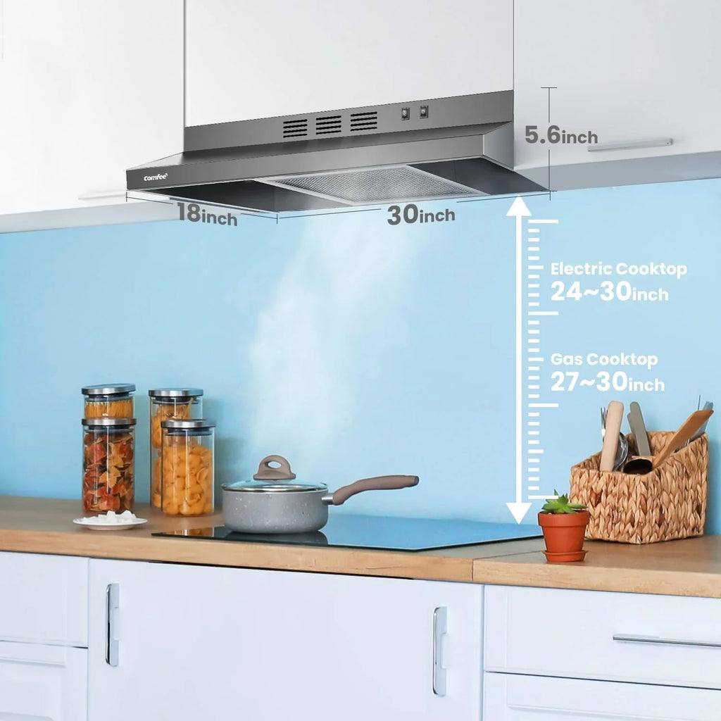 Filtre de cuisine réutilisable en acier inoxydable durable Comfee 30 po pour conduit/sans conduit sous armoire