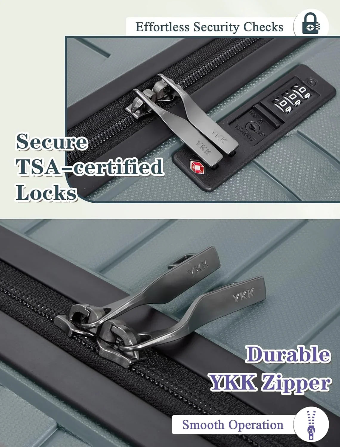 Ensemble de 5 bagages à roulettes, valise rigide en ABS avec roulettes pivotantes