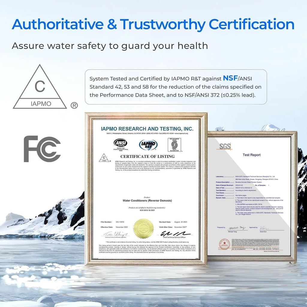 Système d'osmose inverse Waterdrop G3P600 Filtre à eau Robinet LED intelligent